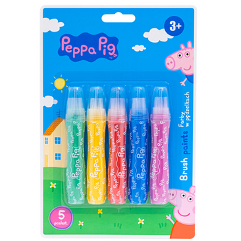 Farby w pędzelkach Peppa Pig - 5 szt. blister