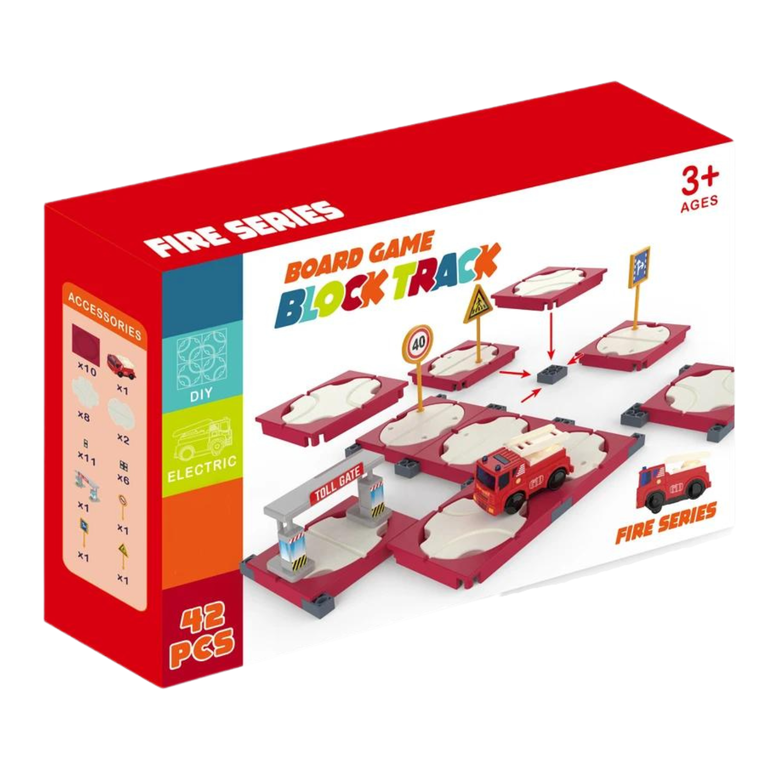 Zestaw Labirynt Drogowy Budowanie Trasy Pojazd Strażacki Znaki Drogowe