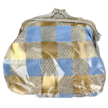 Portfelik materiałowy dla dzieci elegancki kompaktowy kratka do szkoły