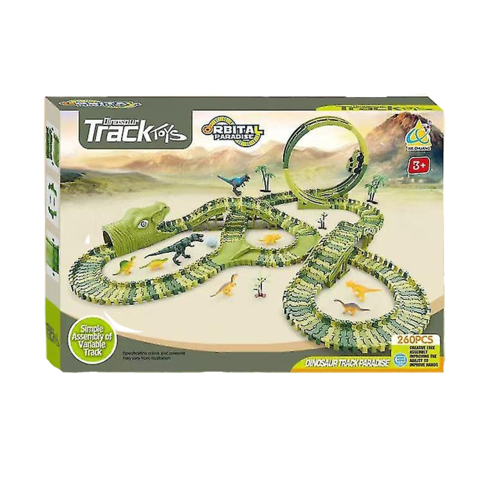 Mega Tor Wyścigowy XXXL Dinozaur Dino Park Figurki Trex Autko Pętla Akcesor