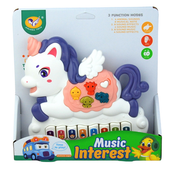 PIANINKO MUZYCZNE EDUKACYJNE INTERAKTYWNE JEDNOROŻEC INSTRUMENT DLA DZIECI