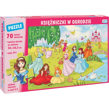 Puzzle 70 elementów. Księżniczki w ogrodzie