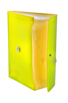 Teczka A4 PP harmonijkowa z gumką żółta