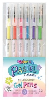 Colorino pastel długopisy żelowe 6 kolorów pastelowe