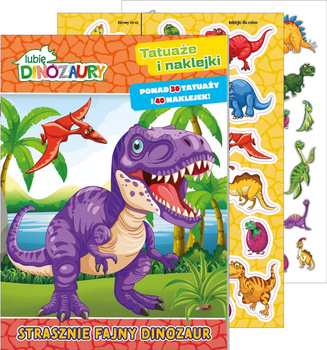 Strasznie fajny dinozaur. Lubię Dinozaury. Tatuaże i naklejki