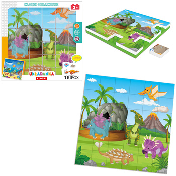 UKŁADANKA KLOCKI DINOZAURY 36 ELEMENTÓW