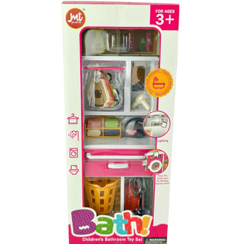 ZESTAW MEBLI ŁAZIENKOWYCH DLA DZIECI AKCESORIA DLA LALEK ŁAZIENKA PREZENT