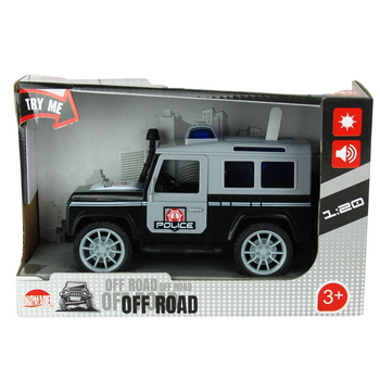 SAMOCHÓD TERENOWY AUTO OFF ROAD POLICJA 1:20 DŹWIĘK ŚWIATŁO AUTO CZARNE 3+