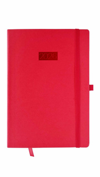 Kalendarz 2026 Flex A5 dzienny czerwony V4 K-A5D