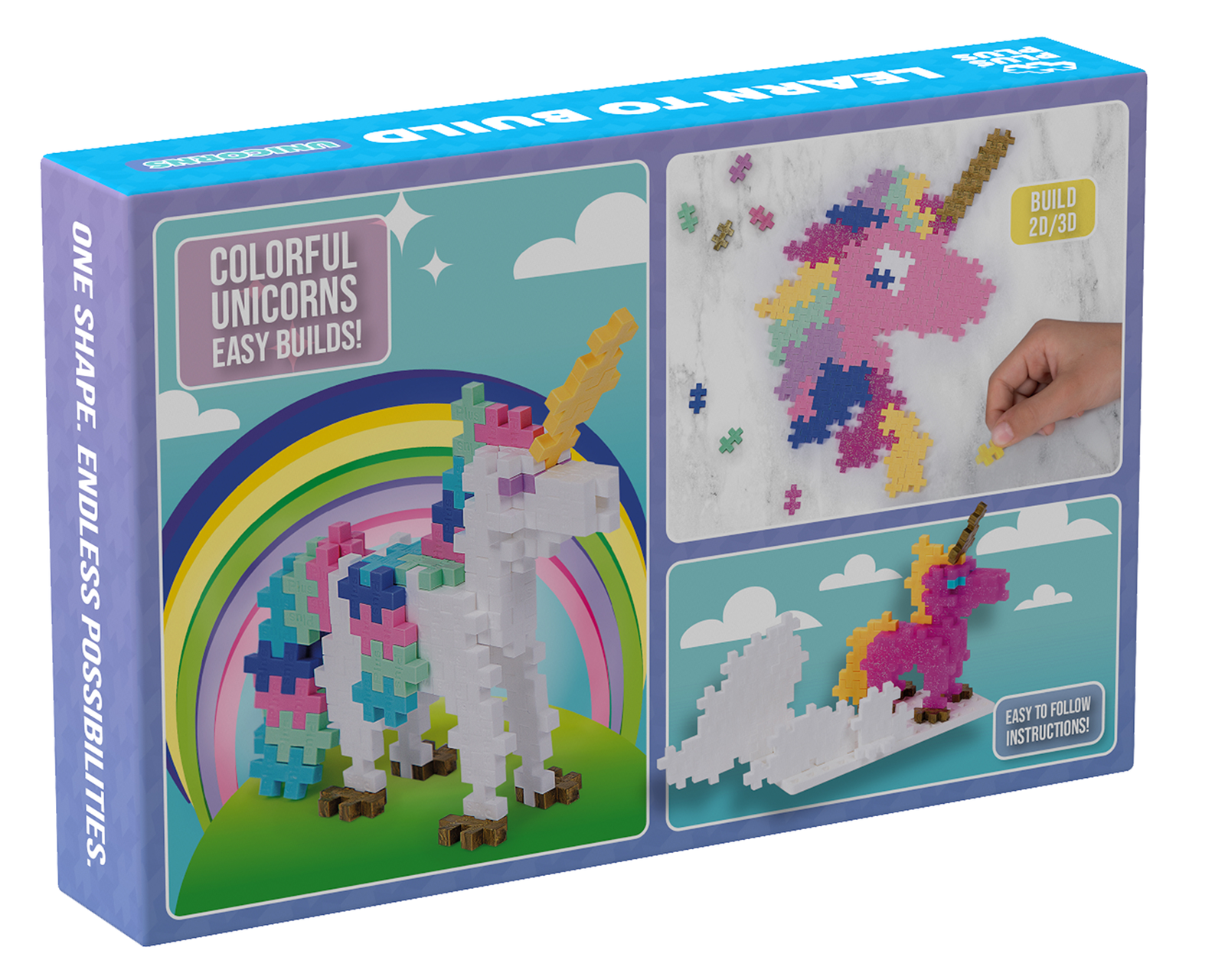 Budowanie jednorożców z klocków Plus-Plus – przykładowa scena zabawy
