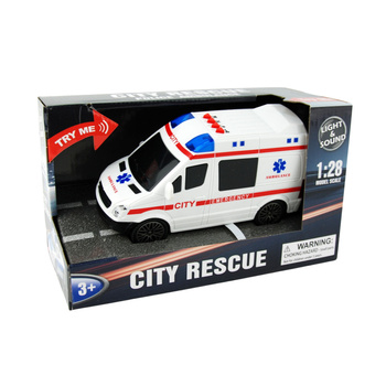 Karetka zabawkowa z efektami świetlnymi i dźwiękowymi w pudełku dla dzieci