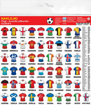 Naklejki Flagi koszulki piłkarskie Europa