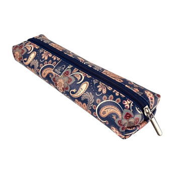 Piórnik szkolny młodzieżowy student jamnik Paisley Kwiaty Blue