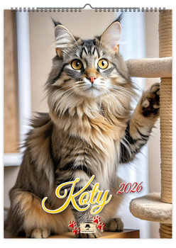 Kalendarz 2026 Koty ścienny KS A4 V3