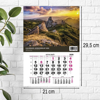 Kalendarz 2026 jednodzielny Góry