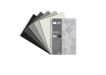 Blok Deco Grey A4, 170g, 20 ark, 5 kol. tonacja szara, Happy Color