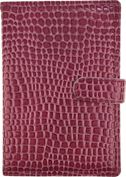 Kalendarz 2026 A5 dzienny z zapięciem krokodyl fioletowy