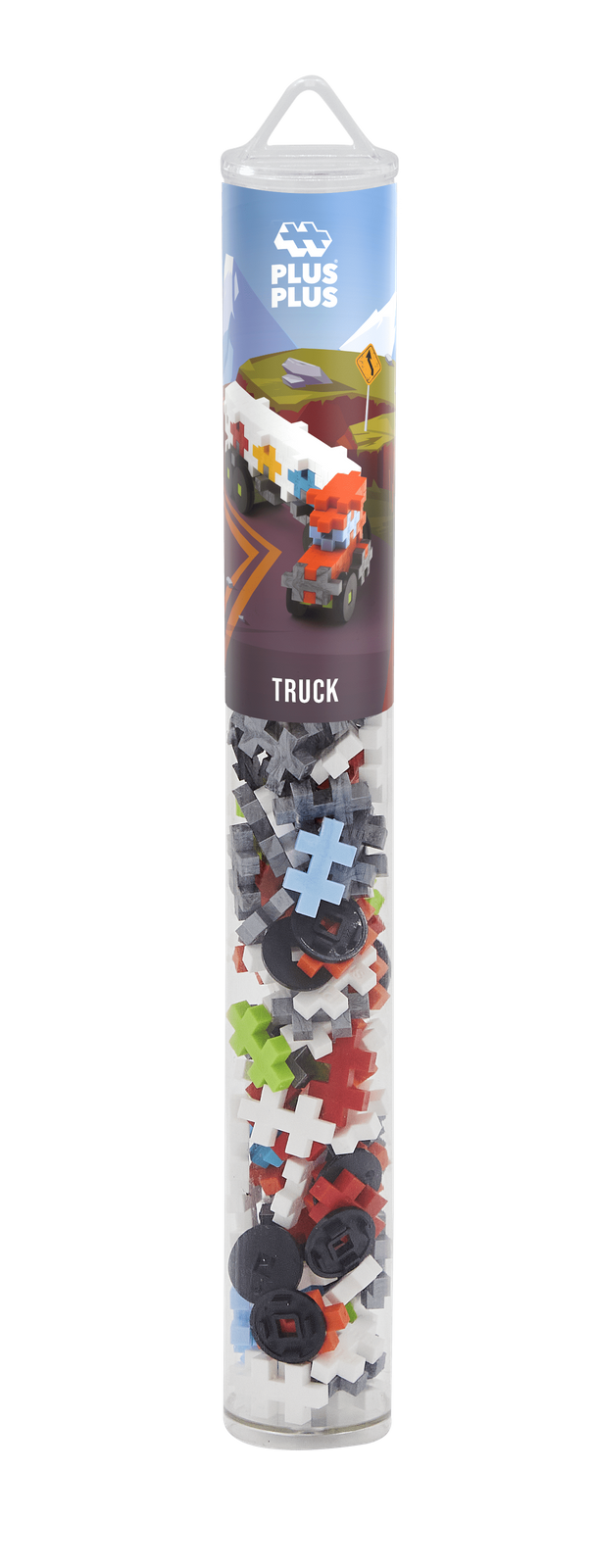 PLUS-PLUS TUBA BASIC Ciężarówka – klocki w tubie i zbudowany model ciężarówki