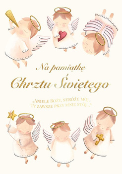 Karnet A5 Chrzest Aniołki