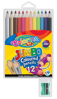 Colorino kids kredki ołówkowe okrągłe jumbo 12 kolorów. Etui + temperówka