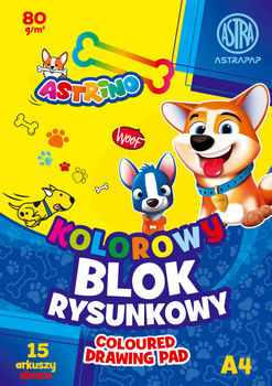 Blok kolorowy barwiony w masie ASTRAPAP A4 80g 15 ark "Astrino"