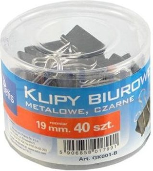 Klipy 19 mm Tetis 40 sztuk czarne