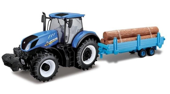 New Holland T7.315 z przyczepą i belami słomy BBurago