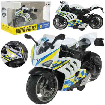 MOTOCYKL METALOWY POLICJA ŚWIATŁO DŹWIĘK