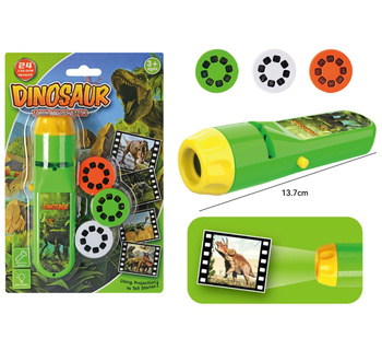 LATARKA Mini PROJEKTOR DLA DZIECI DINOZAURY POKAZ SLAJDÓW RZUTNIK SLAJDY