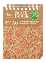 Kołonotatnik A6 oprawa korkowa 70g/m2 80 kartek