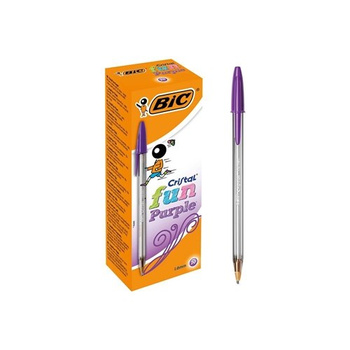 Paczka Długopis BIC Cristal Fun 1.6mm fioletowy 20szt.