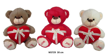 Miś z sercem 30cm MIX Sun-Day