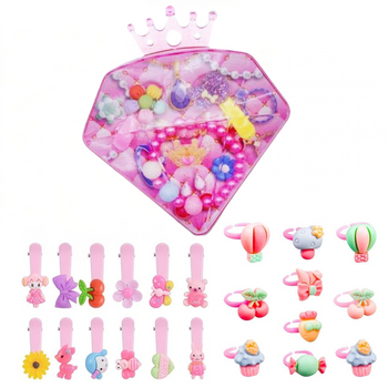 ZESTAW BIŻUTERII DLA DZIEWCZYNKI KOLORY AKCESORIA OZDOBY PREZENT ZABAWKA