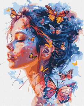Malowanie po numerach IDEYKA 40x50cm Dziewczyna i motyle