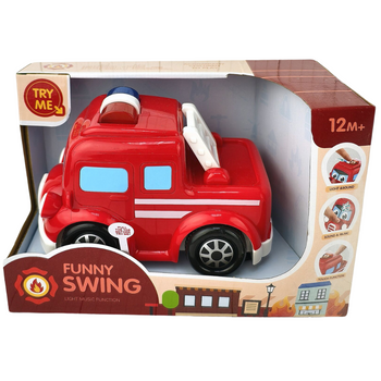 Wóz strażacki zabawka Funny Swing dla dzieci 12M światło dźwięk edukacyjna
