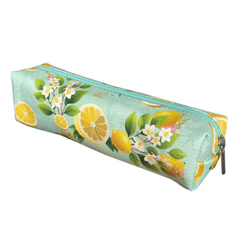 Piórnik szkolny młodzieżowy prostokąt kostka Cytrusowe Kwiaty