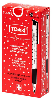 Paczka długopis automatyczny S-fine czerwony 20 szt.