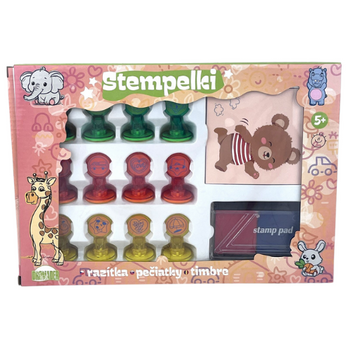 PIECZĄTKI DLA DZIECI STEMPELKI STEMPLE ZESTAW KREATYWNY PREZENT DLA DZIECI