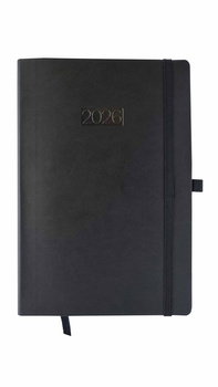 Kalendarz 2026 Flex A5 dzienny czarny V3 K-A5D