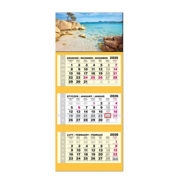 Kalendarz 2026 trójdzielny LUX główka wypukła Sardynia