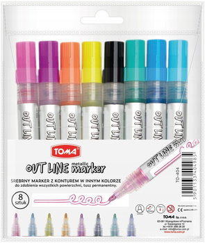 Marker konturowy 8 kolorów