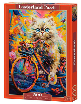 Puzzle 500 Kitten's Floral Ride CASTOR Castorland