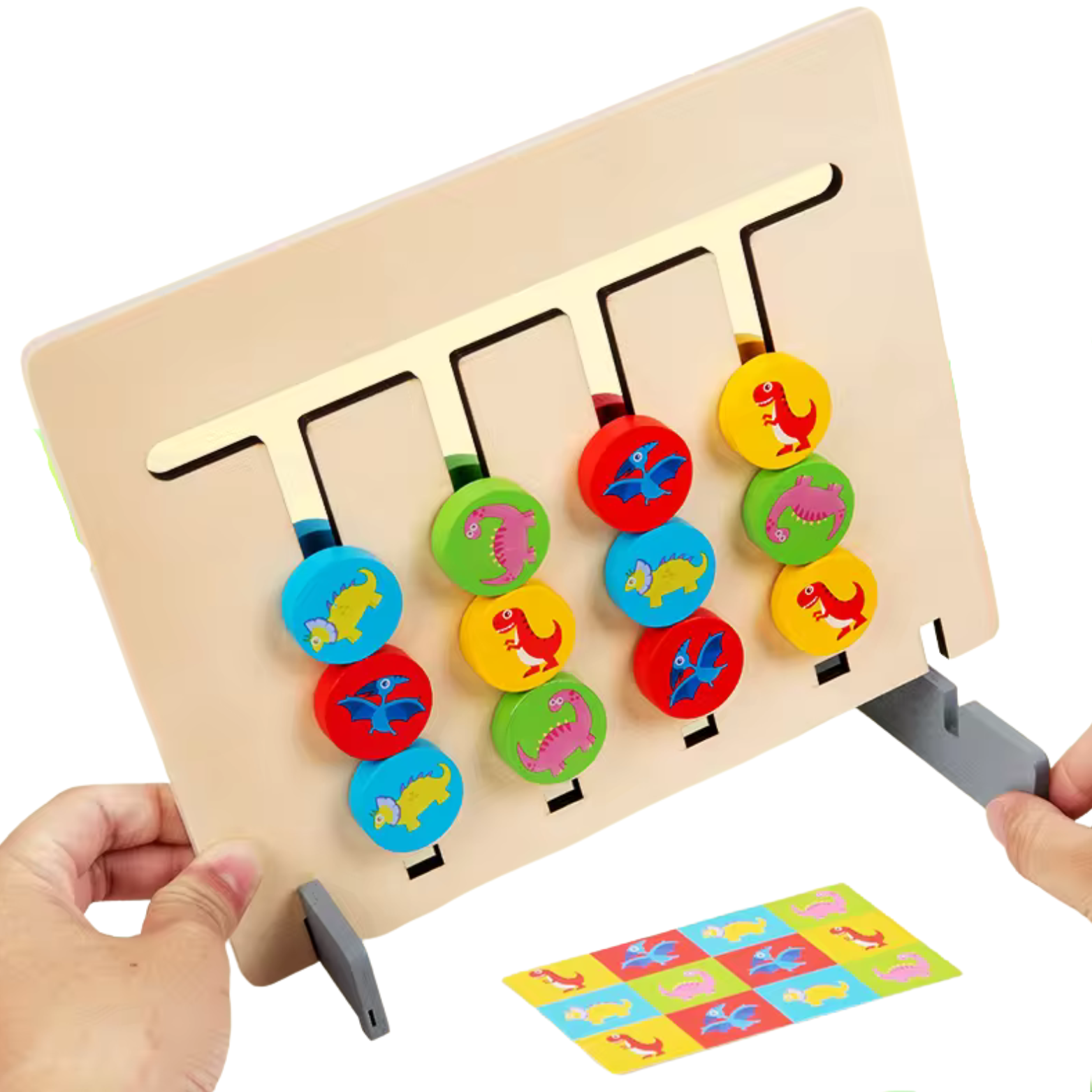 Gra Edukacyjna Zestaw Montessori Klocki Dinozaury Dopasowywanie Kolorów