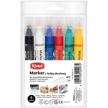Marker akrylowy 6 kolorów