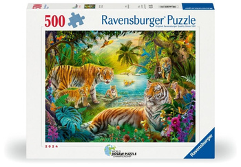 Puzzle 2D: Rodzina Tygrysów 500el Ravensburger
