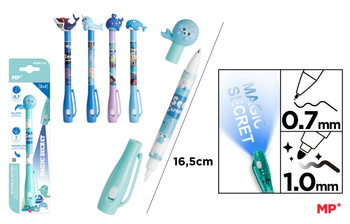 Długopis Szpiegowski UV z podwójną końcówką 0.7/1.0mm Morskie Zwierzaki 1szt.mix