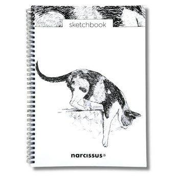 Szkicownik A4 Kot na spirali z perforacją 50k