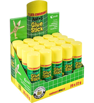 Display Klej w sztyfcie AMOS 22g 20 szt.