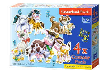 Puzzle x 4 - Zwierzęta i ich dzieci CASTOR Castorland
