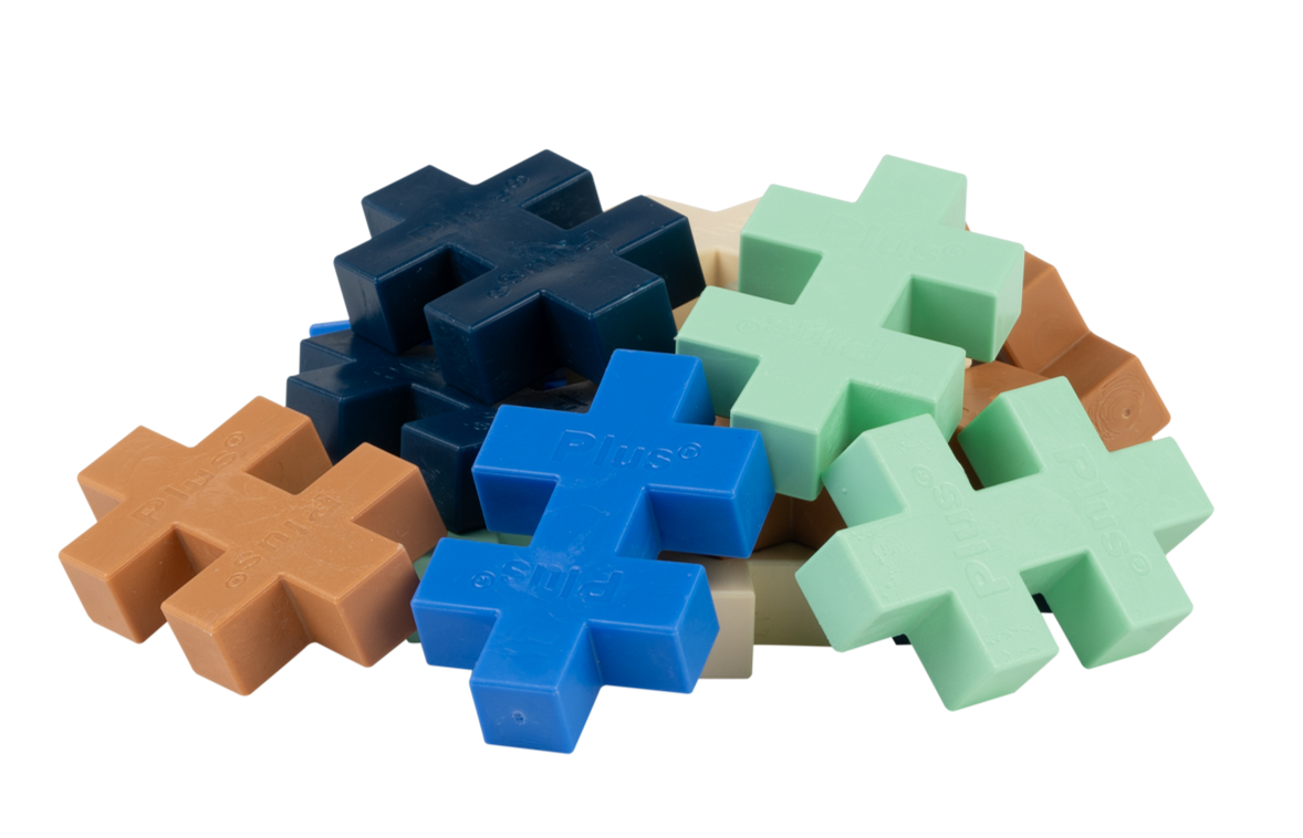 Klocki PLUS-PLUS BIG BREEZE wysypane z tuby w różnych pastelowych kolorach